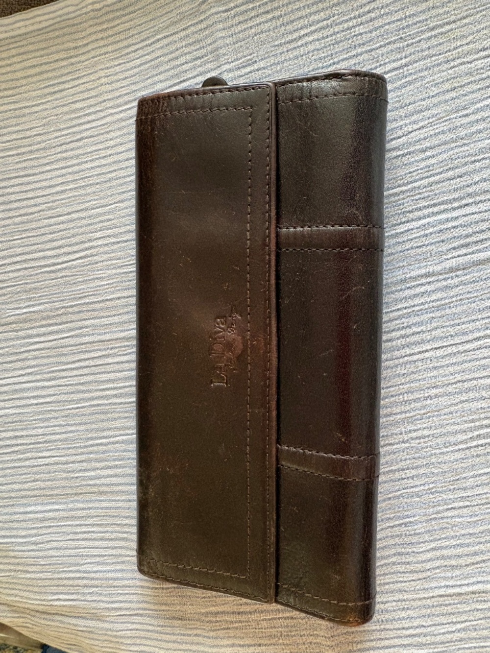 La Diva Genuine Leather Brown Wallet Clutch Organizer